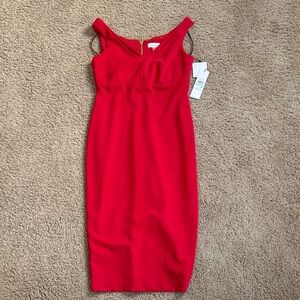 Calvin Klein Red Off-the-Shoulder Sheath Dress